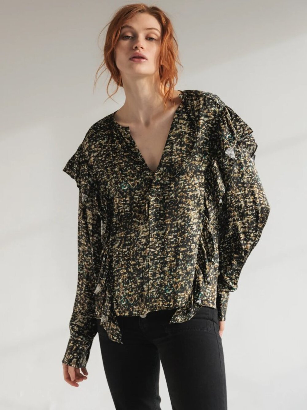 Catherine Gee Bella Blouse - Gold Sequin - Size Small